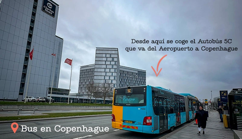 El Autobús en Copenhague, la línea 5C te lleva desde el Aeropuerto hasta el centro